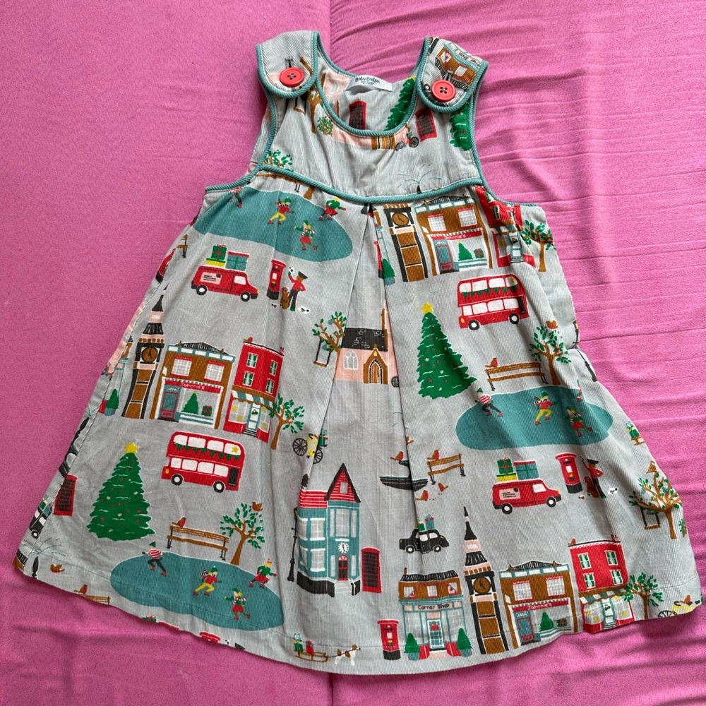 SOLD - Baby Boden Christmas in London pinnie 18-24
